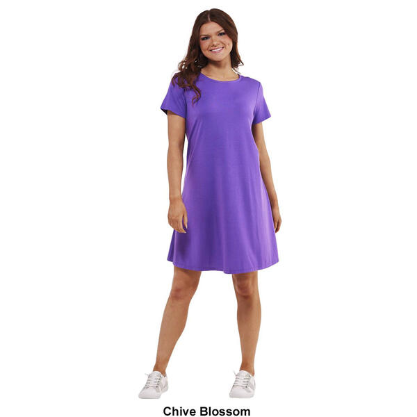 Plus Size Architect&#174; Short Sleeve Solid A-Line Dress