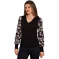 Petite Emaline Deerfield Long Floral Sleeve Two in One Sweater - image 3