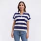 Womens LANDS END(R) 1/4 Zip Stripe Dolman Sleeve Sweater - image 1