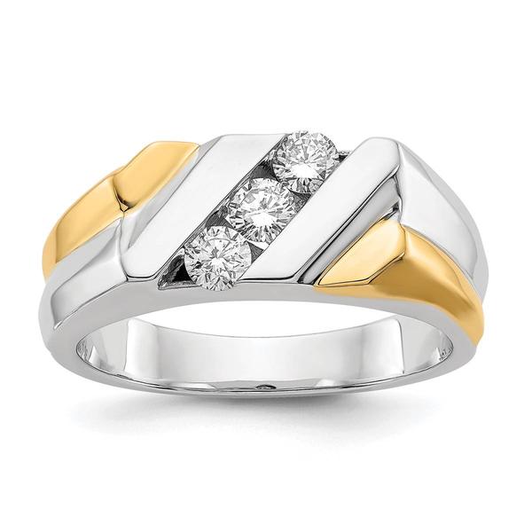 Mens Gentlemens Classics(tm) 14kt. Two Tone 1/2ctw. Diamond Ring - image 
