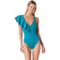 Womens Vince Camuto Solid Ruffle One Piece Suit - image 1