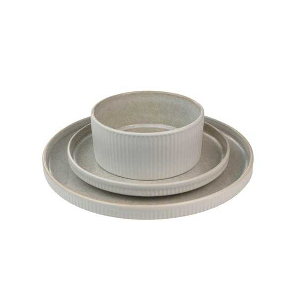 Sango Anderson Reactive Cream 12pc. Set with Plates & Bowls
