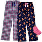 Girls (7-16) Sleep On It® 2pk. Bears/Plaid Pajama Pants w/ Socks - image 2