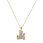 Yellow Gold Plated Clear Crystal Twin Cat Pendant - image 1