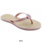 Womens Ashley Blue Iris Rhinestone Flower Jelly Flip Flops - image 5