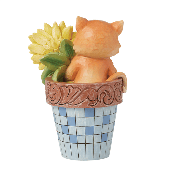 Jim Shore Heartwood Creek Cat in Flowerpot Figurine