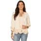 Womens Democracy 3/4 Blouson Sleeve Open Front Crochet Cardigan - image 1