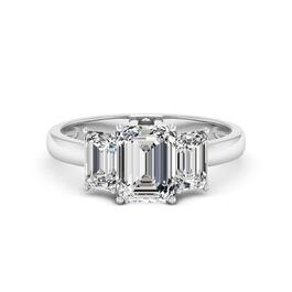 Moluxi&#40;tm&#41; Sterling Silver 3.6ctw. Moissanite 3-Stone Ring
