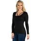Womens 24/7 Comfort Apparel Long Sleeve Strappy Scoop Neck Top - image 3