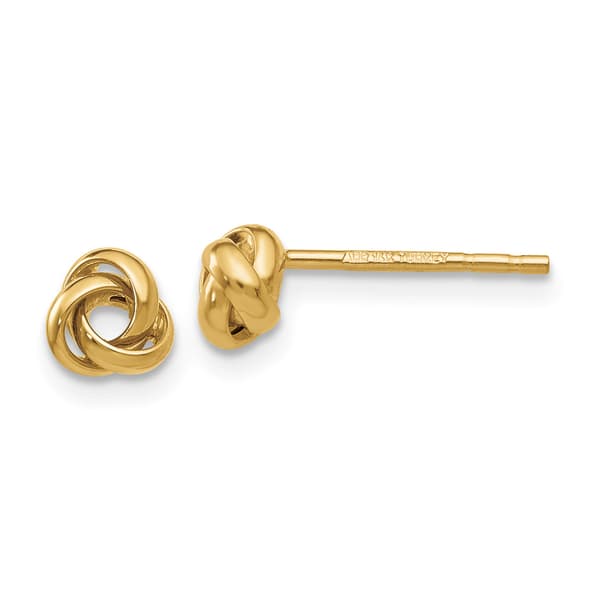 Gold Classics(tm) 5mm Gold Knot Stud Earrings - image 