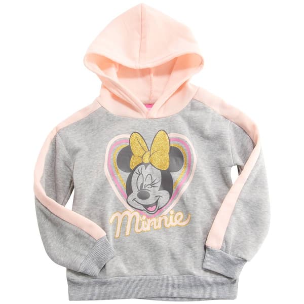 Girls &#40;4-6x&#41; Disney&#40;R&#41; Color Block Minnie Mouse Glitter Hoodie - image 