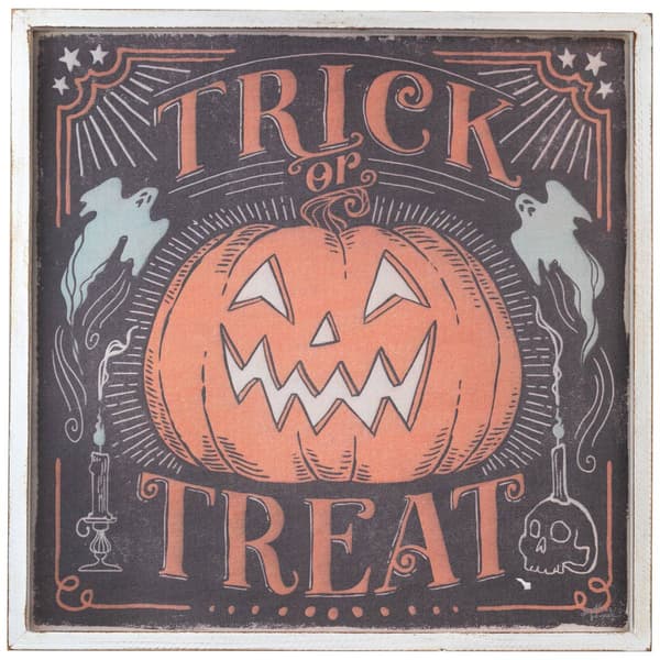 Northlight Seasonal 18.75in. Trick or Treat Halloween Wall Sign - image 