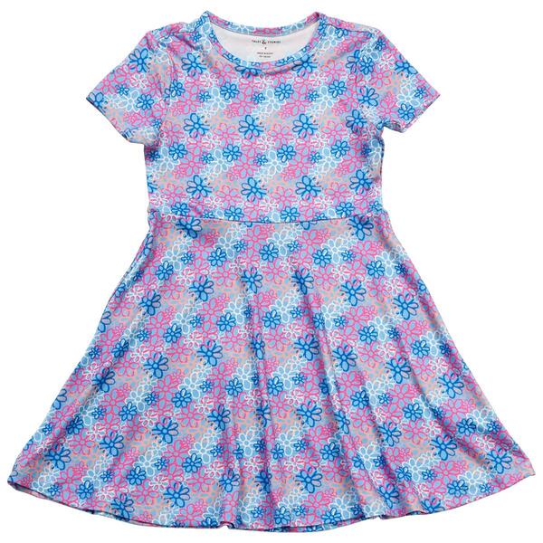 Girls &#40;4-6x&#41; Tales & Stories Jersey Floral Short Sleeve Dress - image 