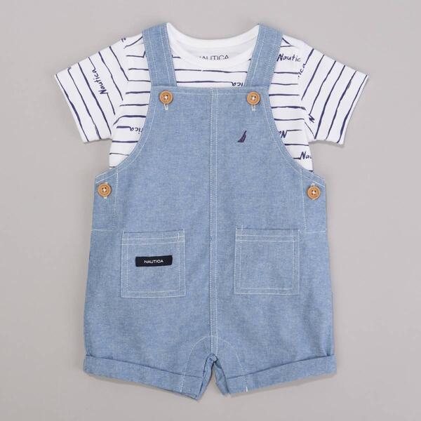 Baby Boy &#40;NB-9M&#41; Nautica Logo Top Shortalls Set - image 