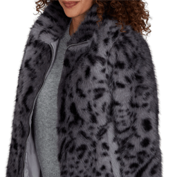 Petite Skye’s the Limit Icy Blue Sparkle Leopard Jacket