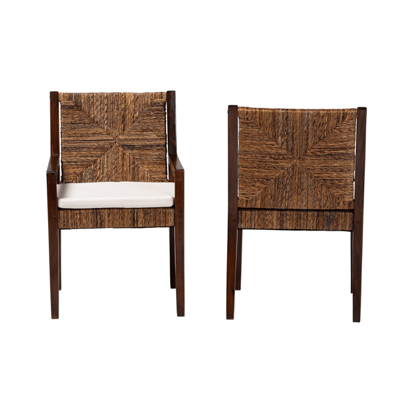 bali & pari Cordoba 2pc. Handwoven Seagrass Armchairs