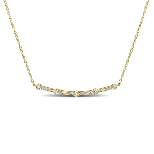 Gold Plated 1/3ctw Lab Grown Diamond Necklace - image 