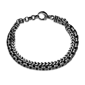Mens Lynx Antique Black Finish Stainless Steel Layered Bracelet - image 4