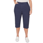 Plus Size Alfred Dunner Port Side Polka Dot Flat Front Denim Cap - image 1