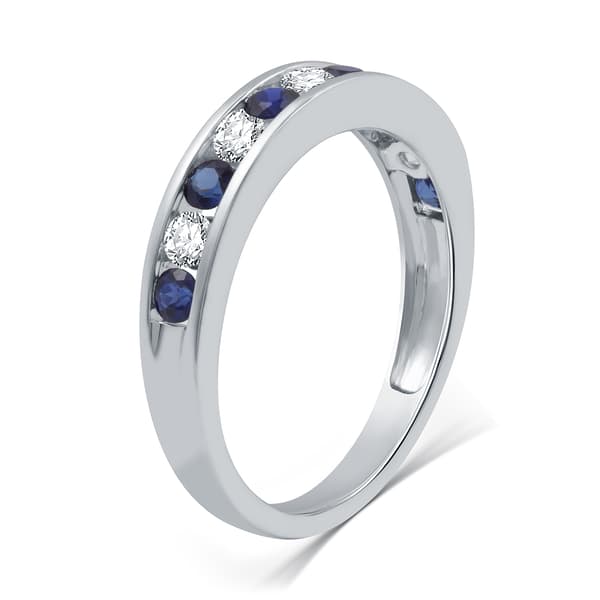 Nova Star® 1/5ctw. Lab Grown Diamond & Blue Sapphire Band Ring