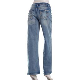 Juniors YMI® High Rise Wide Leg Star Back Pocket Jeans