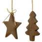 Northlight Tree & Star Wooden Christmas Ornaments - Set of 2 - image 5