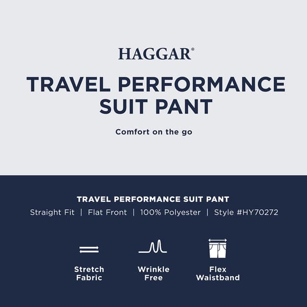 Mens Haggar® Stretch Travel Performance Solid Gaberdine Pants