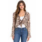 Juniors No Comment Tie Front Ruffle Bell Sleeve Blouse - image 1