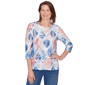 Petite Alfred Dunner Austin Aztec Diamond Blouse - image 1