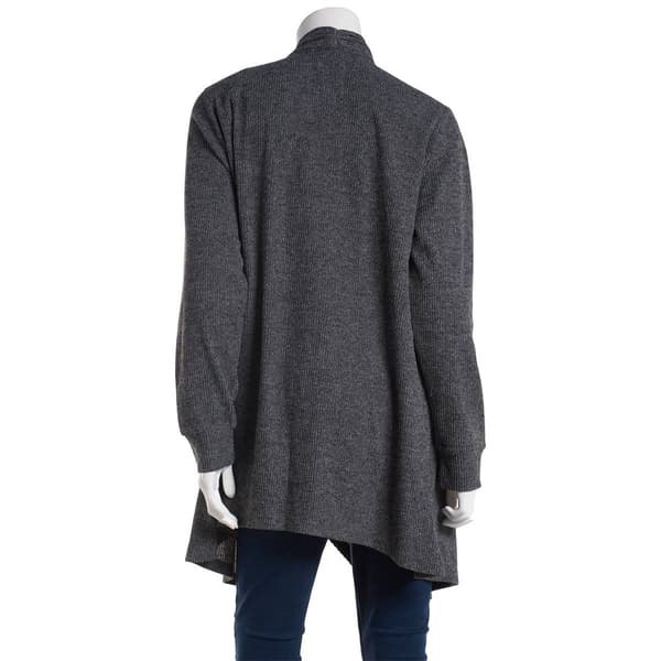 Womens New York Laundry Brushed Roll Sleeve Drape Front Cardigan