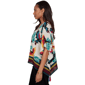 Womens Ruby Rd. Tropical Noir Elbow Sleeve Paradise Birds Blouse - image 4