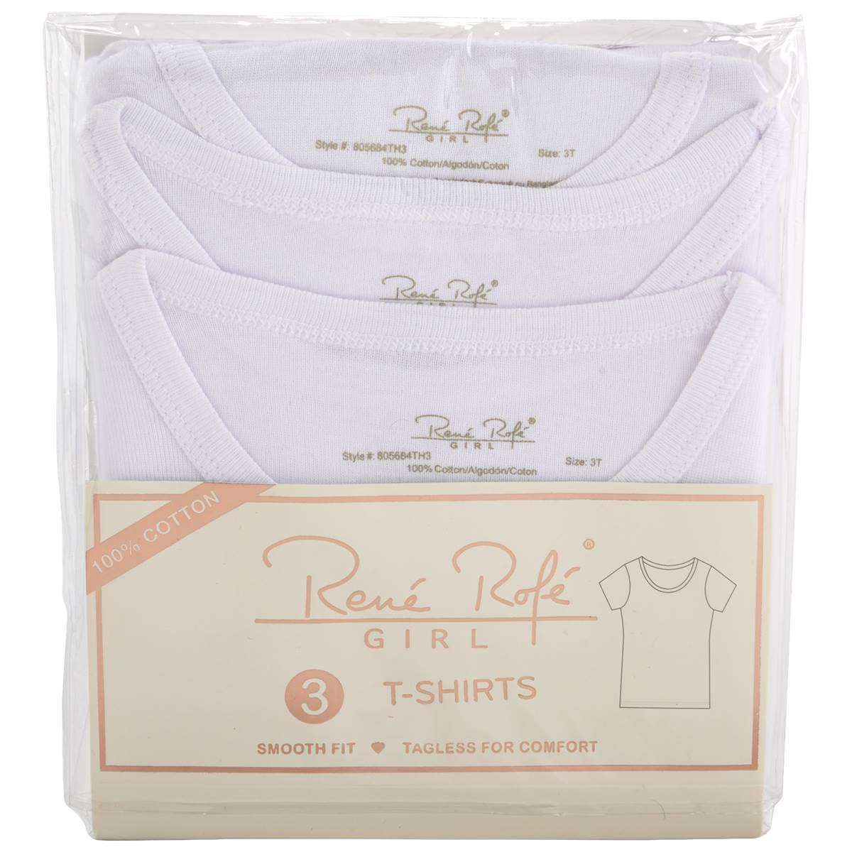 Toddler Girl René Rofé® 3pk. Basic White Tees