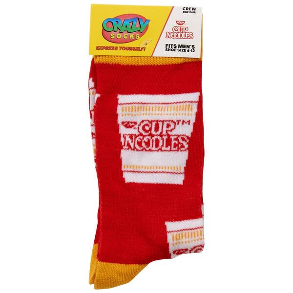 Mens Crazy Socks Cup of Noodles Crew Socks - image 