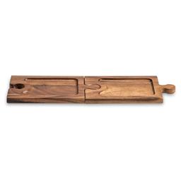 Kalmar Home Acacia Wood Charcuterie & Wine Glass Holder