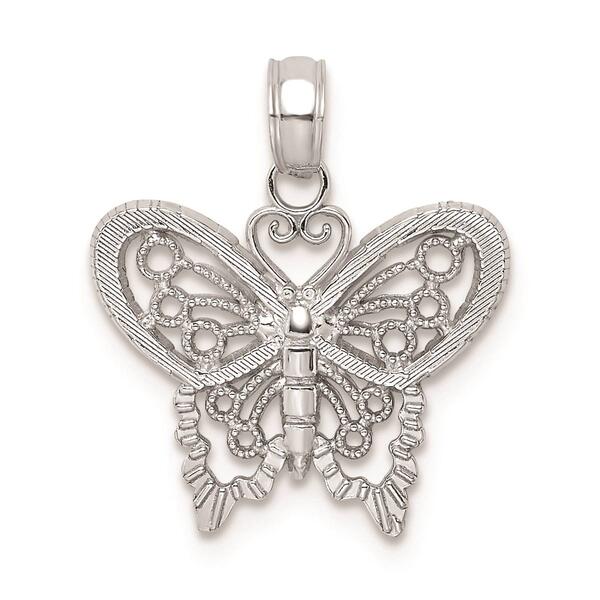 Gold Classics&#40;tm&#41; 14kt. White Gold Polished Butterfly Charm - image 