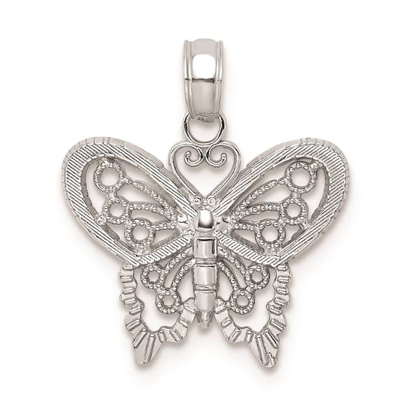 Gold Classics&#40;tm&#41; 14kt. White Gold Polished Butterfly Charm - image 