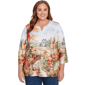 Plus Size Alfred Dunner Classics_F5 Farm Landscape Harvest Top - image 1