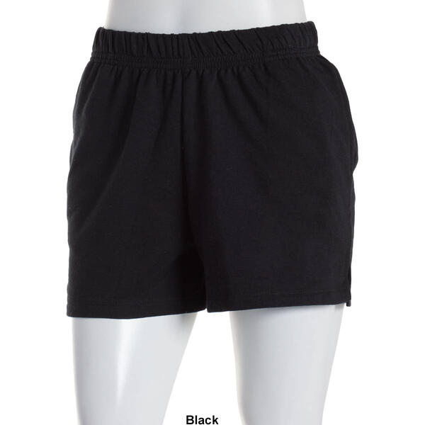 Juniors Eye Candy Cotton Poly Fleece Shorts w/Side Slits-Black