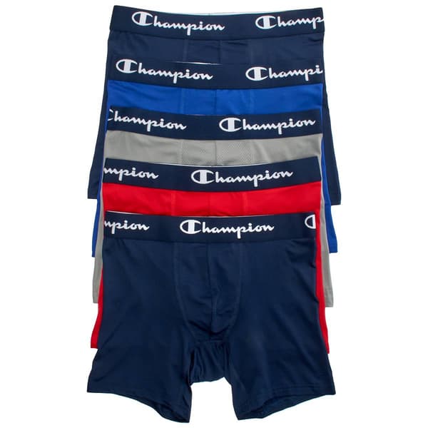 Mens Champion(R) 5pk. Performance Boxer Briefs - Blue/Red - image 