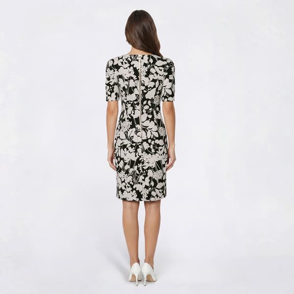 Womens DKNY Short Sleeve Floral Sheath Dress