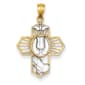Gold Classics(tm) 14kt. Yellow with Rhodium Cross Pendant - image 1