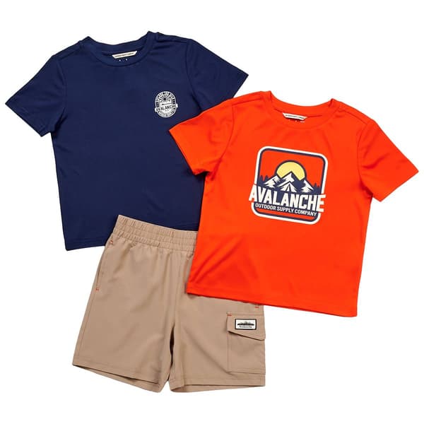 Boys (4-7) Avalanche(R) 3pc. Mountain Range Tees & Shorts Set - image 