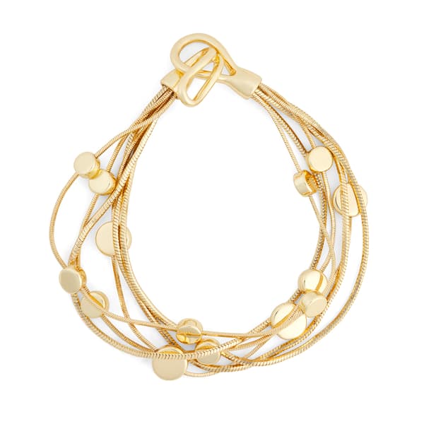 Napier Gold-Tone 7.5in. Multi-Row Flex Bracelet - image 