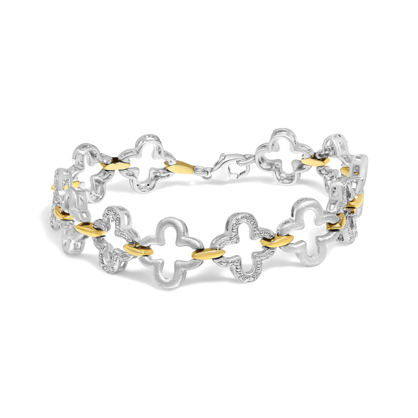 Haus of Brilliance Two-tone 1/10ctw Round Diamond Tennis Bracelet - image 