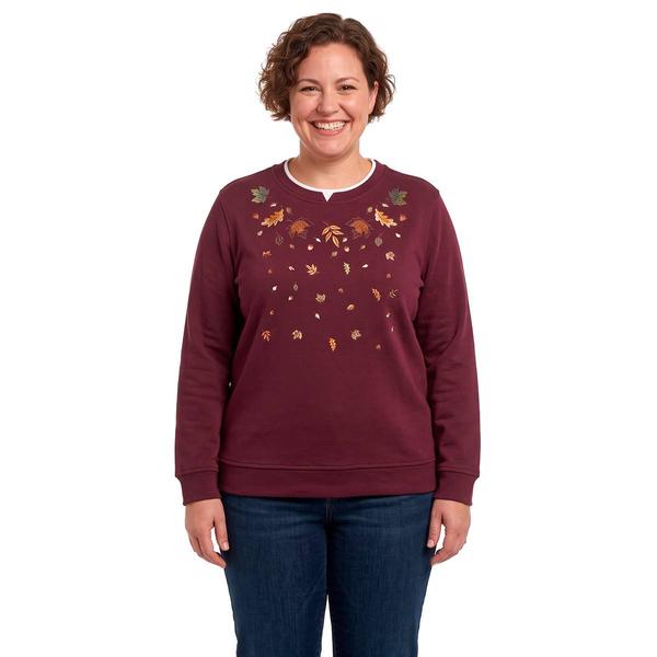 Plus Size Hasting & Smith Falling Leaves Fleece Sweatshirt