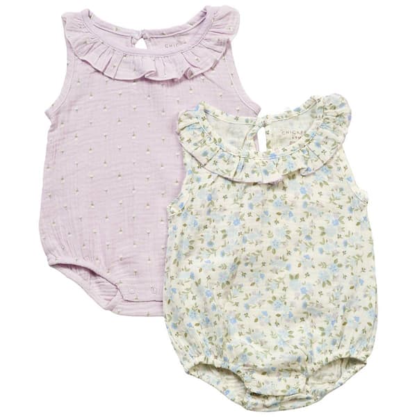 Baby Girl (NB-9M) Chick Pea 2pk. Floral Sunsuit Set - image 