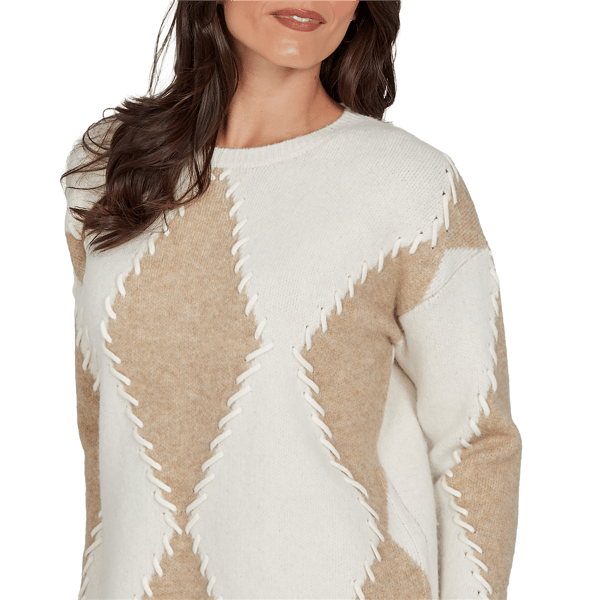 Petite Skye’s the Limit Urban Heirloom Corded Argyle Sweater