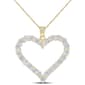 Sterling Silver 18kt. Gold Dew Moissanite Heart Pendant - image 1