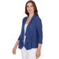 Petite Hearts of Palm Smooth Sailing Eyelet Cascade Cardigan - image 3