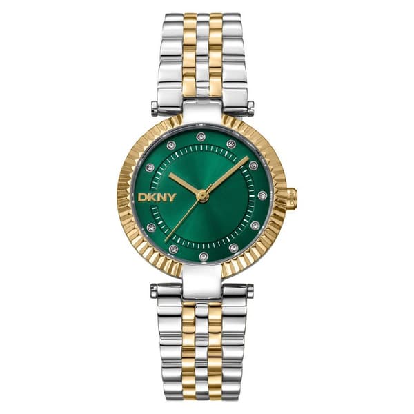 Womens DKNY Essential Glitz Dark Green Dial Watch - DK1L042M0075